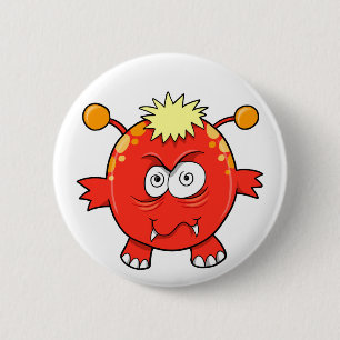Badge Rond 5 Cm Petit bouton aliéné fou de monstre