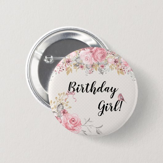 Badge Rond 5 Cm Petit bouton doux d'oiseau (Devant & derrière)