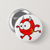 Badge Rond 5 Cm Petit bouton fou de monstre de diable (Devant & derrière)