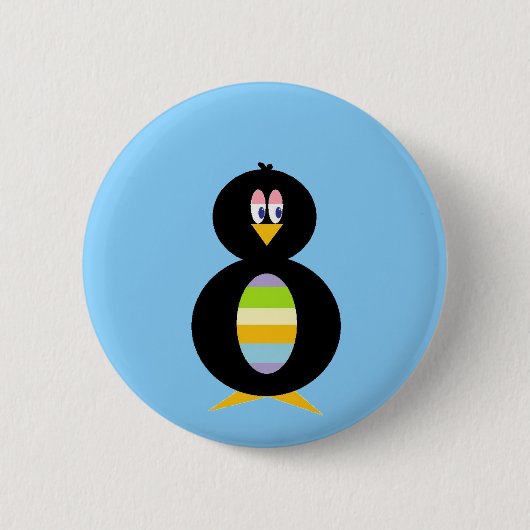Badge Rond 5 Cm Petit bouton heureux de pingouin (Devant)