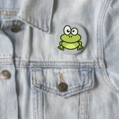 Badge Rond 5 Cm petit bouton mignon de grenouille (En situation)