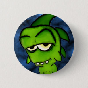 Badge Rond 5 Cm Petit bouton vert de monstre
