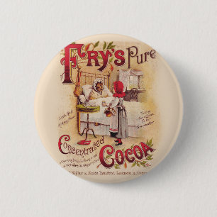Badge Rond 5 Cm Petit cacao à chapeau rouge