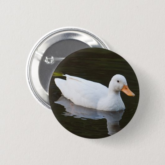 Badge Rond 5 Cm Petit canard blanc (Devant & derrière)