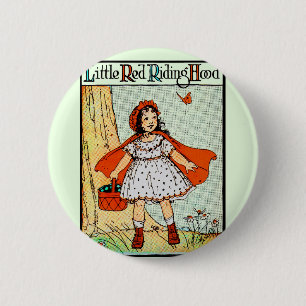 Badge Rond 5 Cm Petit Chaperon Rouge Vintage Mignon