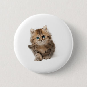 Badge Rond 5 Cm Petit chaton brun