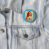 Badge Rond 5 Cm petit chiot beagle mignon (En situation)