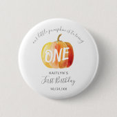 Badge Rond 5 Cm Petit Citrouille 1er anniversaire (Devant)