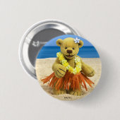 Badge Rond 5 Cm Petit danseur de danse polynésienne d'ours (Devant & derrière)