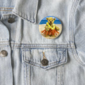 Badge Rond 5 Cm Petit danseur de danse polynésienne d'ours (En situation)