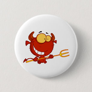 Badge Rond 5 Cm Petit-diable-heureux-fourche