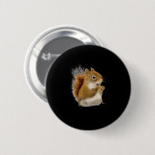 Badge Rond 5 Cm Petit Écureuil Mangeant Ses Noix (Devant & derrière)