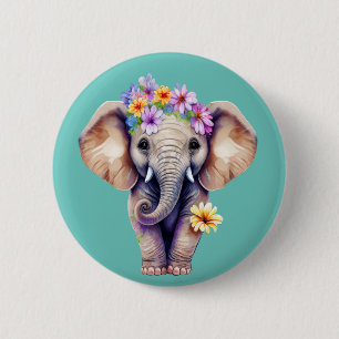 Badge Rond 5 Cm Petit éléphant