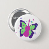 Badge Rond 5 Cm Petit enfant de violon de papillon (Devant & derrière)