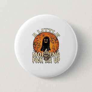 Badge Rond 5 Cm Petit fantôme de crâne d'Halloween pour se réveill