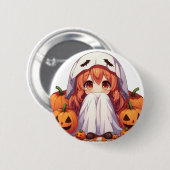 Badge Rond 5 Cm Petit fantôme pour Halloween (Devant & derrière)