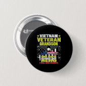 Badge Rond 5 Cm petit-fils vétéran du vietnam (Devant & derrière)
