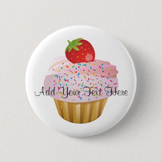 Badge Rond 5 Cm Petit gâteau de fraise (Devant)