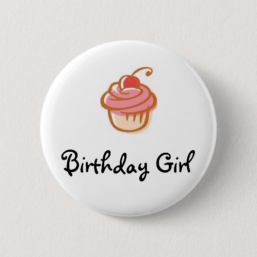 Badge Rond 5 Cm petit gâteau, fille d'anniversaire - customisée (Devant)