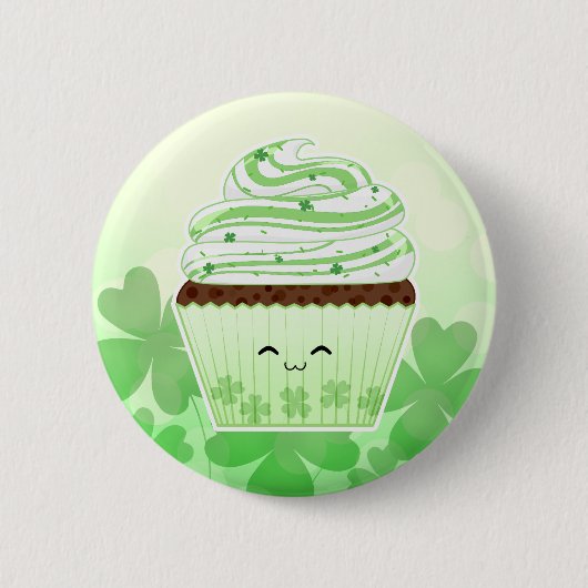 Badge Rond 5 Cm Petit gâteau mignon de Jour de la Saint Patrick de (Devant)