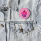 Badge Rond 5 Cm Petit gâteau rose (En situation)