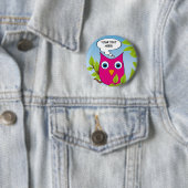 Badge Rond 5 Cm Petit hibou mignon personnalisable - couleurs (En situation)