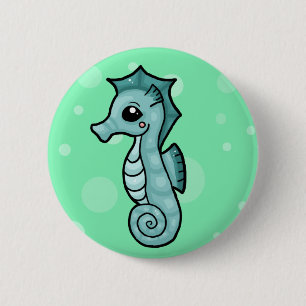 Badge Rond 5 Cm Petit hippocampe