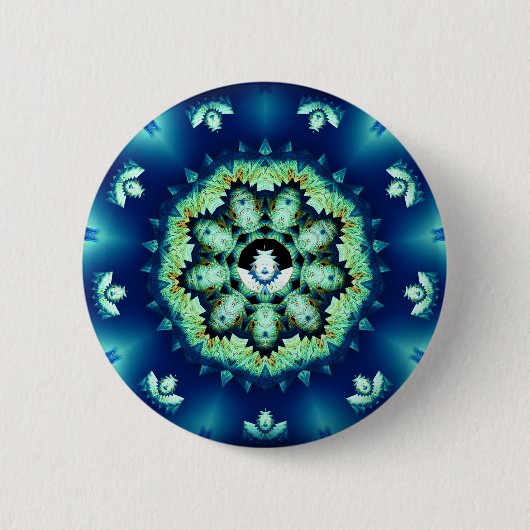 Badge Rond 5 Cm Petit homme bleu (Devant)