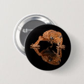 Badge Rond 5 Cm Petit lizard mou Reptile avec réflexion (Devant & derrière)