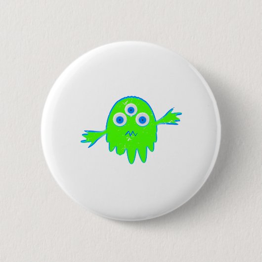 Badge Rond 5 Cm Petit monstre radioactif (Devant)
