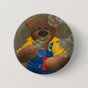 Badge Rond 5 Cm Petit ours : Bulles de soufflement