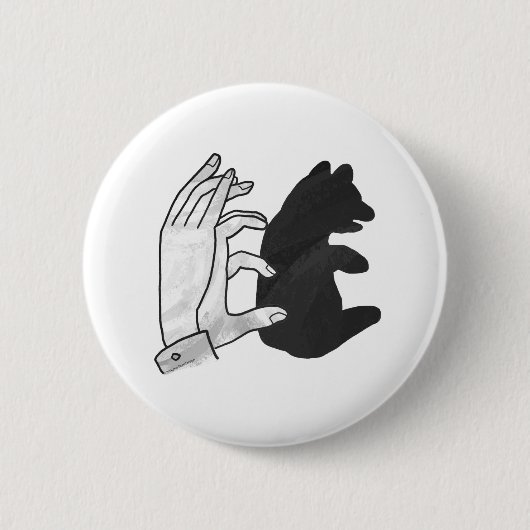 Badge Rond 5 Cm Petit ours Ours Silhouette Main (Devant)