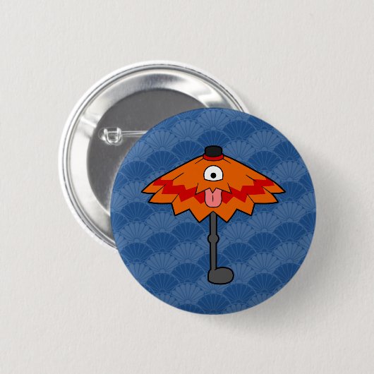 Badge Rond 5 Cm Petit parapluie Kasa-obake Yokai (Devant & derrière)