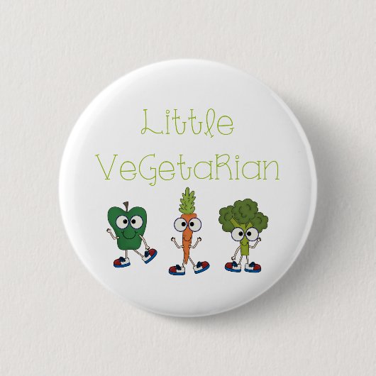 Badge Rond 5 Cm Petit végétarien (Devant)