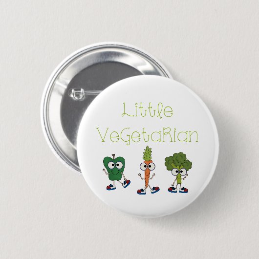 Badge Rond 5 Cm Petit végétarien (Devant & derrière)