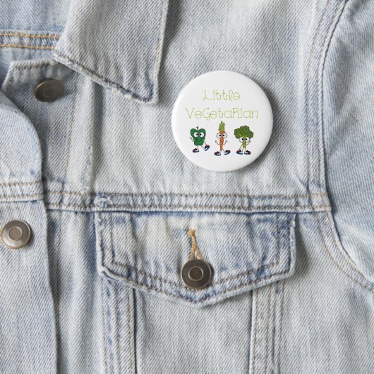 Badge Rond 5 Cm Petit végétarien (En situation)