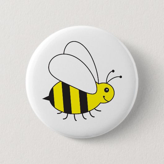Badge Rond 5 Cm Petite abeille drôle de miel mignonne (Devant)