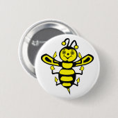 Badge Rond 5 Cm Petite abeille heureuse (Devant & derrière)