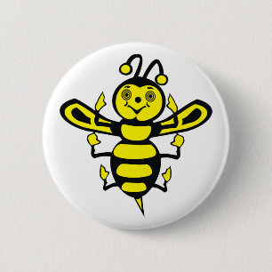 Badge Rond 5 Cm Petite abeille heureuse