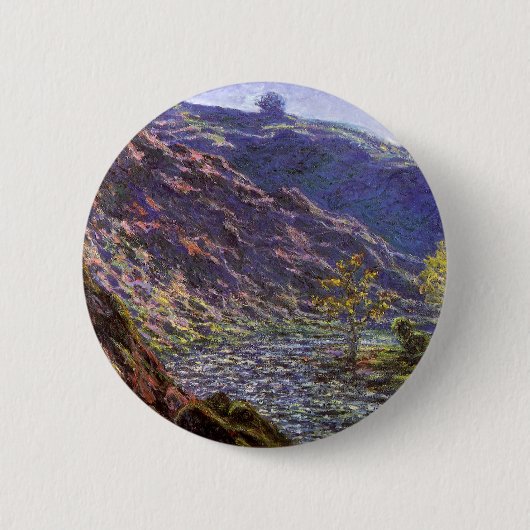 Badge Rond 5 Cm Petite Creuse, soleil de Claude Monet (Devant)
