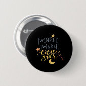 Badge Rond 5 Cm petite étoile scintillante (Devant & derrière)