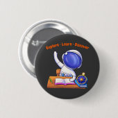 Badge Rond 5 Cm petite étude d'astronaute (Devant & derrière)