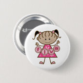 Badge Rond 5 Cm Petite fille 5e anniversaire Tshirts et cadeaux (Devant & derrière)