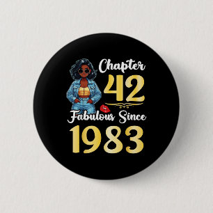 Badge Rond 5 Cm Petite Fille Chapitre 42 Ans Fabuleux depuis 1983