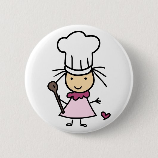 Badge Rond 5 Cm Petite fille chef (Devant)