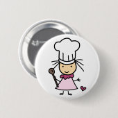 Badge Rond 5 Cm Petite fille chef (Devant & derrière)