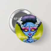 Badge Rond 5 Cm Petite jeune mariée de Frankenstein (Devant & derrière)
