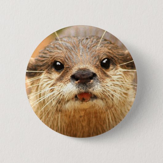 Badge Rond 5 Cm Petite loutre griffée asiatique (Devant)
