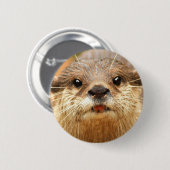 Badge Rond 5 Cm Petite loutre griffée asiatique (Devant & derrière)