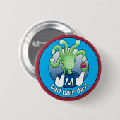 Badge Rond 5 Cm Petite Méduse, Mauvaise Journée Des Cheveux ! (Devant & derrière)